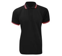 Kustom Kit Men's Tipped Piqué Short Sleeve Polo Shirt in Black | Size: Medium Kustom Kit Black M
