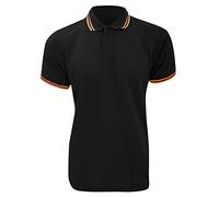 Kustom Kit Mens Tipped Piqué Short Sleeve Polo Shirt (XL) (Black/Orange)