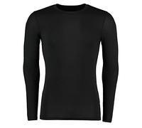 Kustom Kit Men's Warmtex Base Layer Regular Fit Plain Round Collar Long Sleeve Long Sleeve Top, Black (Blk), Small (Manufacturer Size:SML)