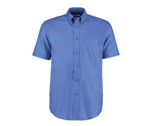 Kustom Kit Men's Workwear Oxford Classic Short-Sleeved Shirt in Mid Blue | Size: 18.5 in Kustom Kit Mid Blue 18.5 in