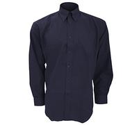 Kustom Kit Mens Workwear Oxford Long Sleeve Shirt (18inch) (French Navy)