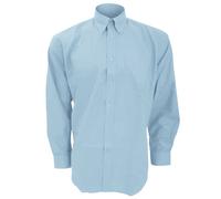 Kustom Kit Men's Workwear Oxford Long Sleeve Shirt in Light Blue | Size: 22 inches Kustom Kit Light Blue 22 inches
