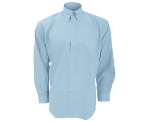 Kustom Kit Men's Workwear Oxford Long Sleeve Shirt in Light Blue | Size: 22 inches Kustom Kit Light Blue 22 inches