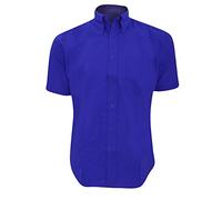 Kustom Kit Mens Workwear Oxford Short Sleeve Shirt (14.5inch) (Italian Blue)