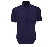 Kustom Kit Mens Workwear Oxford Short Sleeve Shirt (17inch) (French Navy)