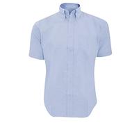 Kustom Kit Mens Workwear Oxford Short Sleeve Shirt (19inch) (Light Blue)