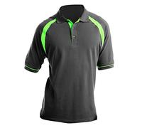 Kustom Kit Oak Hill Mens Short Sleeve Polo Shirt (M) (Charcoal/Lime)