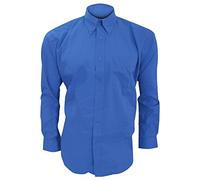 Kustom Kit Oxford Shirt - Mens Long Sleeve, Button-Down, Royal Blue, 17inch
