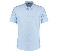 Kustom Kit Oxford Shirt - Slim Fit, Button Down Collar, Chest Pocket, Light Blue, 17.5