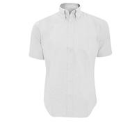 Kustom Kit Oxford Short Sleeve Shirt with Button-Down Collar White 16.5inch
