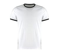 KUSTOM KIT - Ringer T-shirt for men, white/black, XS