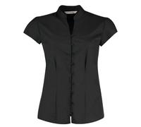 Kustom Kit Tailored Fit Cap Sleeve Mandarin Collar Blouse Adult Womens Shirt