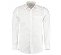 Kustom Kit Tailored Poplin Shirt, Easy Iron, Semi-Cutaway Collar, White, 19