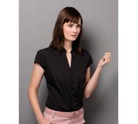 Kustom Kit Women's Continental Blouse Mandarin Collar Cap Sleeve in Black | Size: 20 Kustom Kit Black 20