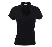 Kustom Kit Women's Corporate Short Sleeve Keyhole Neck Top in Black | Size: 20-22 Kustom Kit Black 20-22