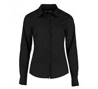 Kustom Kit Womens/Ladies Long Sleeve Tailored Poplin Shirt (6) (Black)