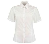 Kustom Kit Ladies Short Sleeve Fitted Shirt, White, Size 10, Cotton Blend