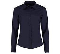 Kustom Kit Womens Long Sleeve Tailored Poplin Business Shirt - Dark Navy, Size 18