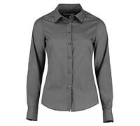 Kustom Kit Womens Long Sleeve Tailored Poplin Business Shirt Graphite Size 8