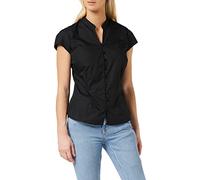 Kustom Kit Women's Mandarin Collar Cap Sleeve By Kustom Kit Blouse, Black, L UK