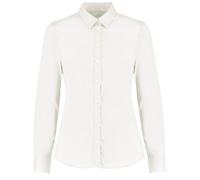 Kustom Kit Women's Oxford Stretch Tailored Long-Sleeved Shirt in White | Size: 12 Kustom Kit White 12