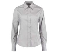 Kustom Kit Women's Premium Oxford Tailored Long-Sleeved Shirt in Silver | Size: 24 Kustom Kit Silver 24