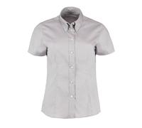 Kustom Kit Women's Premium Oxford Tailored Short-Sleeved Shirt in Silver | Size: 22 Kustom Kit Silver 22