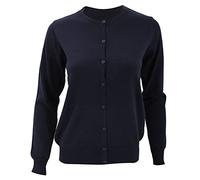 Kustom Kit Womens Round Neck Cardigan/Ladies Knitwear (12) (Navy Blue)