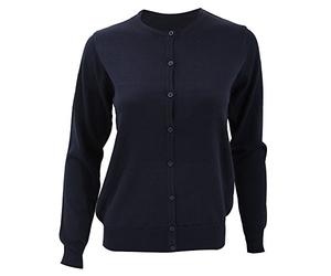 Kustom Kit Womens Round Neck Cardigan/Ladies Knitwear (12) (Navy Blue)