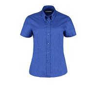 Kustom Kit Women's Women's Corporate Oxford Shirt Regular Fit Plain Button Down Short Sleeve Shirt, Blue (Royal Kk-Dkb-), 16