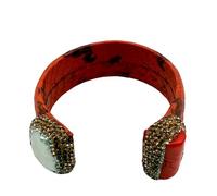 Kusum51 Fashionable Trendy Adjustable Cuff Bracelet Crafted With Exotic Leather Druzy Stones Lovely Bangle Romantic Gift For Woman, Portable, Druzy stones, druzy stones