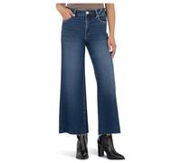 KUT from the Kloth Women's Petite Meg High Rise Fab Ab Wide Leg Raw Hem, Inexhaustable, 8 Petite