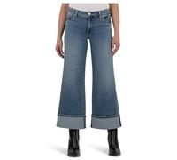 KUT from the Kloth Women's Petite Meg High Rise Fab Ab Wide Legs Roll Up Regular Hem, Incontrovertible, 8 Petite