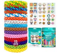 KutaKuta 15 Pack Mosquito Repellent Bracelet, 18 Pack Mosquito Repellent Patches Set provide 300 Hours Protection, Travel Essentials Adjustable Leather Band, Deet Free, Natural Plant Based Ingredients