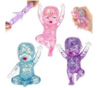 Kutakuta 3 Piece Glitter Stress Balls,Slow Rising Soft Cute Sparkly Sensory Decompression Doll Portable Slow Rising For Desk Decor & Anxiety Relief