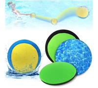 KutaKuta 4 Pack Water Bouncing Ball, 2 Balls and 2 Discs Water Skipping Balls Set with 5.6 CM Diameter, Soft Quick-Drying Skim Swimming Pool Ball for Kids Adults Pool Beach Party