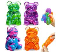 Kutakuta 4 Piece Gummy Bear Toys,Cute Soft Stress Bears Slow Rising Balls for Anxiety Relief Sensory Fidget Toys Gift for Kids and Adults