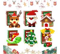 KutaKuta Christmas Building Block Set - 6 PCS Christmas Mini Building Blocks include Santa, Christmas Tree, Reindeer, Christmas Element Building Block for Boys Girls Xmas Birthday Gifts