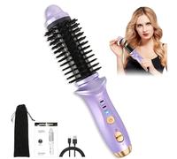 KutaKuta Cordless Heated Round Brush, 3 in 1 Mini Travel Hair Brushs Hot Brush for Short Hair, Heated Round Brush Cordless Hair Styler with USB Rechargeable, Heated Curling Brushs for Travel Men Women