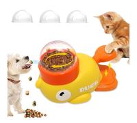KutaKuta Interactive Yellow Duck Shape Pet Feeder - 2025 Treat Dispenser Dog Toy & Interactive Cat Toy, Progressive Feeding Dog & Cat Feeder, Adjustable Aperture for Dry Food & Treats