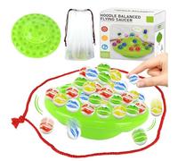 KutaKuta Marble Balance Stacking Game - 60 Colorful Glass Marbles and Red Rope Stacking Balance Game for Adults, Marble Balancing Games Family Games Night for 1-4 Players (Green)