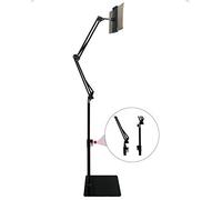 Kutatek Height and Angle Adjustable Floor Stand for iPad, iPhone, Samsung Galaxy Tablet, Kindle, Universal 360-degree Adjustable Floor Stand Holder for 3.5”~11” Devices, Max Height 59”(Black)