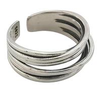 KUTCEK 925 Silver Cross Wrap Ring for Women Open Multi-Layer Vintage Band Adjustable Stackable Gift for Her