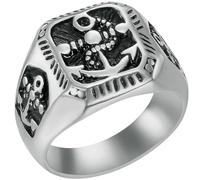 KUTCEK Anchor Ring for Men Titanium Steel Nautical Theme Minimalist Hip Hop Jewelry Pirate Style Statement Piece Gift for Him