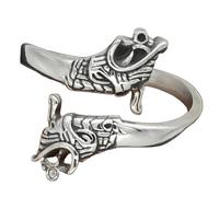 KUTCEK Celtic Wolf Head Ring Stainless Steel Viking Jewelry Norse Mythology Band Mens Ring Sizes 9-13 Gift