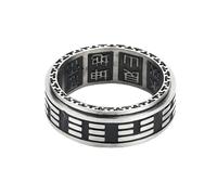 KUTCEK Chinese Amulet Feng Shui Rotating Yin Yang Ring - Titanium Steel Vintage Taoist Biker Jewelry Gift for Men