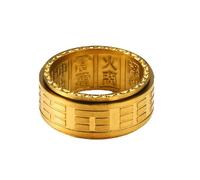 KUTCEK Chinese Amulet Feng Shui Rotating Yin Yang Ring - Titanium Steel Vintage Taoist Biker Jewelry Gift for Men