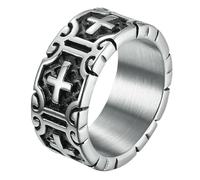 KUTCEK Cross Ring for Men Titanium Steel Vintage Inspired Jewelry Gift for Him Classic Design Minimalist Band