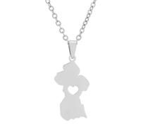 KUTCEK Enamel French Guiana Map Necklace Stainless Steel Unisex Layering Chain Bohemian Jewelry Gift for Women and Men