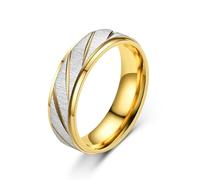 KUTCEK Engraved Slant Line Titanium Steel Couple Rings 18K Gold Plated Matching Bands Minimalist Jewelry Gift for Women Men